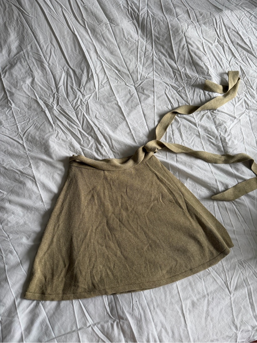 Zara Olive Green Skirt with Tie-Waist